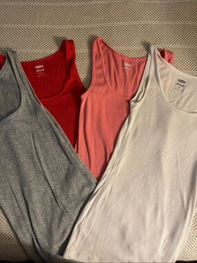Old Navy Tank Top Set — Red, Coral, Gray, White